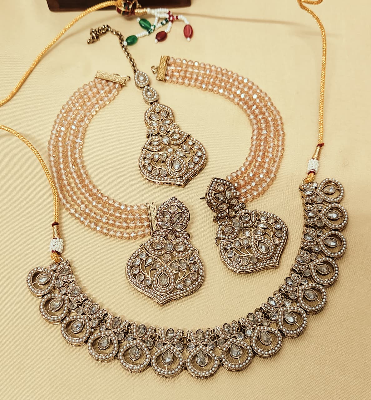 Reverse Ad Necklace With Beautiful Bahubali Earrings And Tika